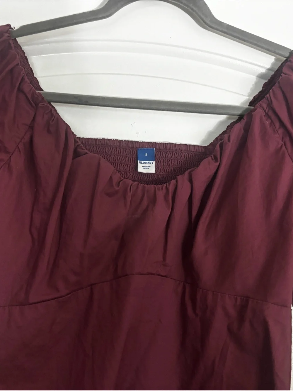 Old Navy Off-Shoulder Puff Sleeve Top - Wine